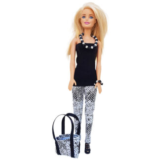 Snake Pants Outfit with Handbag and Necklace