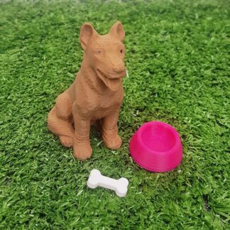Dog with Bowl and Bone